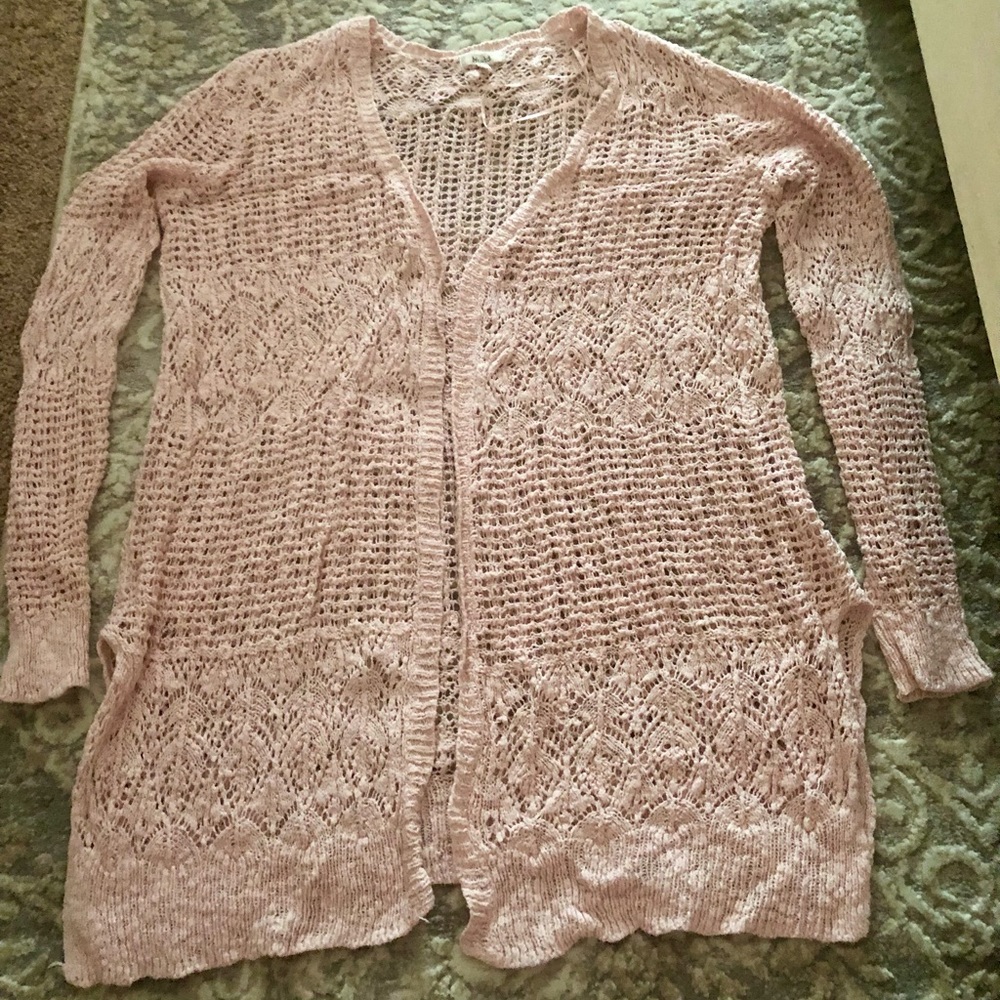 Light pink crochet type sweater
